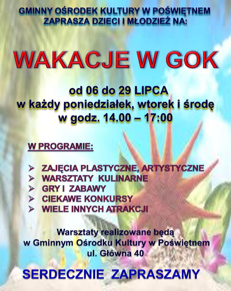 Wakacje w GOK w Poświętnem